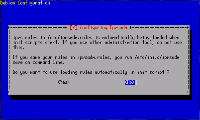 Pantalla de configuración 1 de ipvsadm